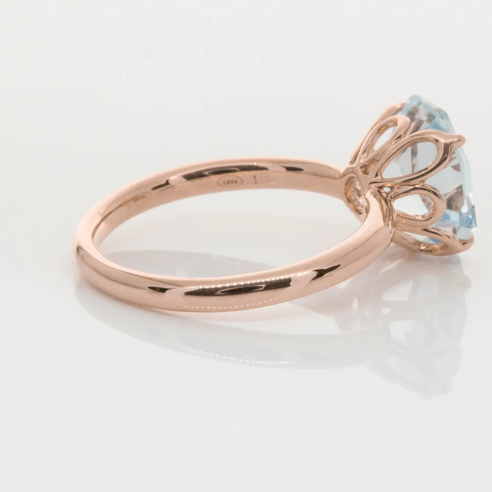 18ct Rose Gold Aquamarine Octavia Ring