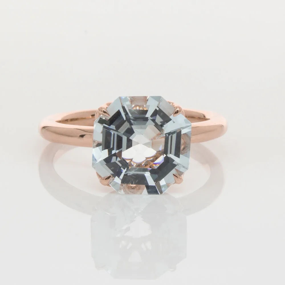 18ct Rose Gold Aquamarine Octavia Ring