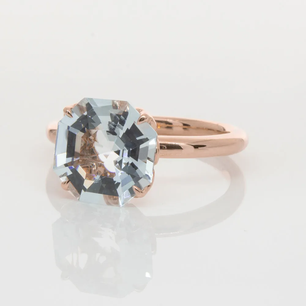 18ct Rose Gold Aquamarine Octavia Ring