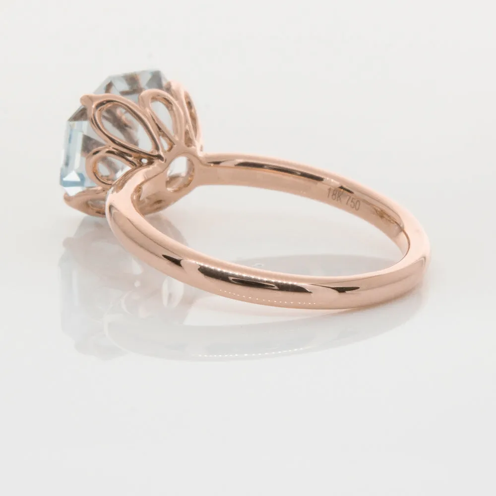 18ct Rose Gold Aquamarine Octavia Ring