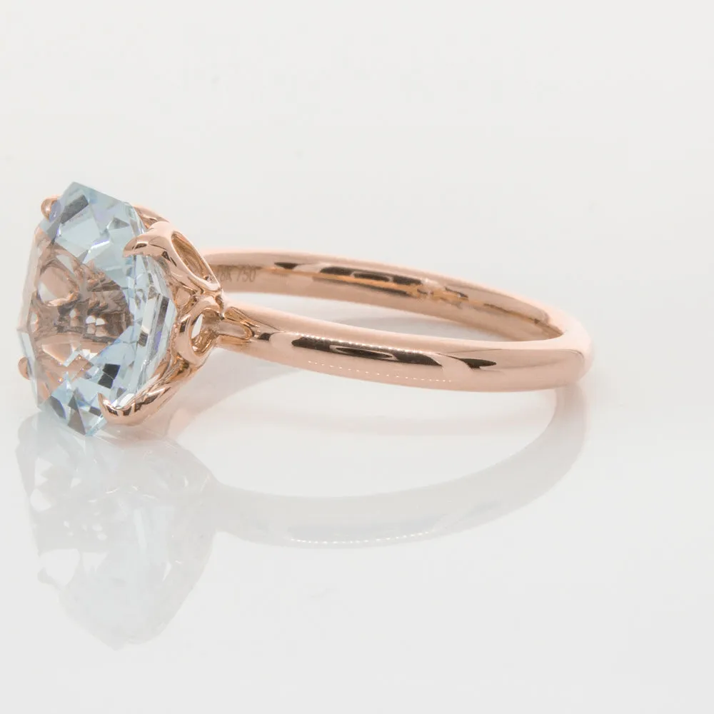 18ct Rose Gold Aquamarine Octavia Ring