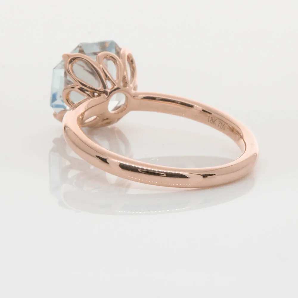 18ct Rose Gold Aquamarine Octavia Ring