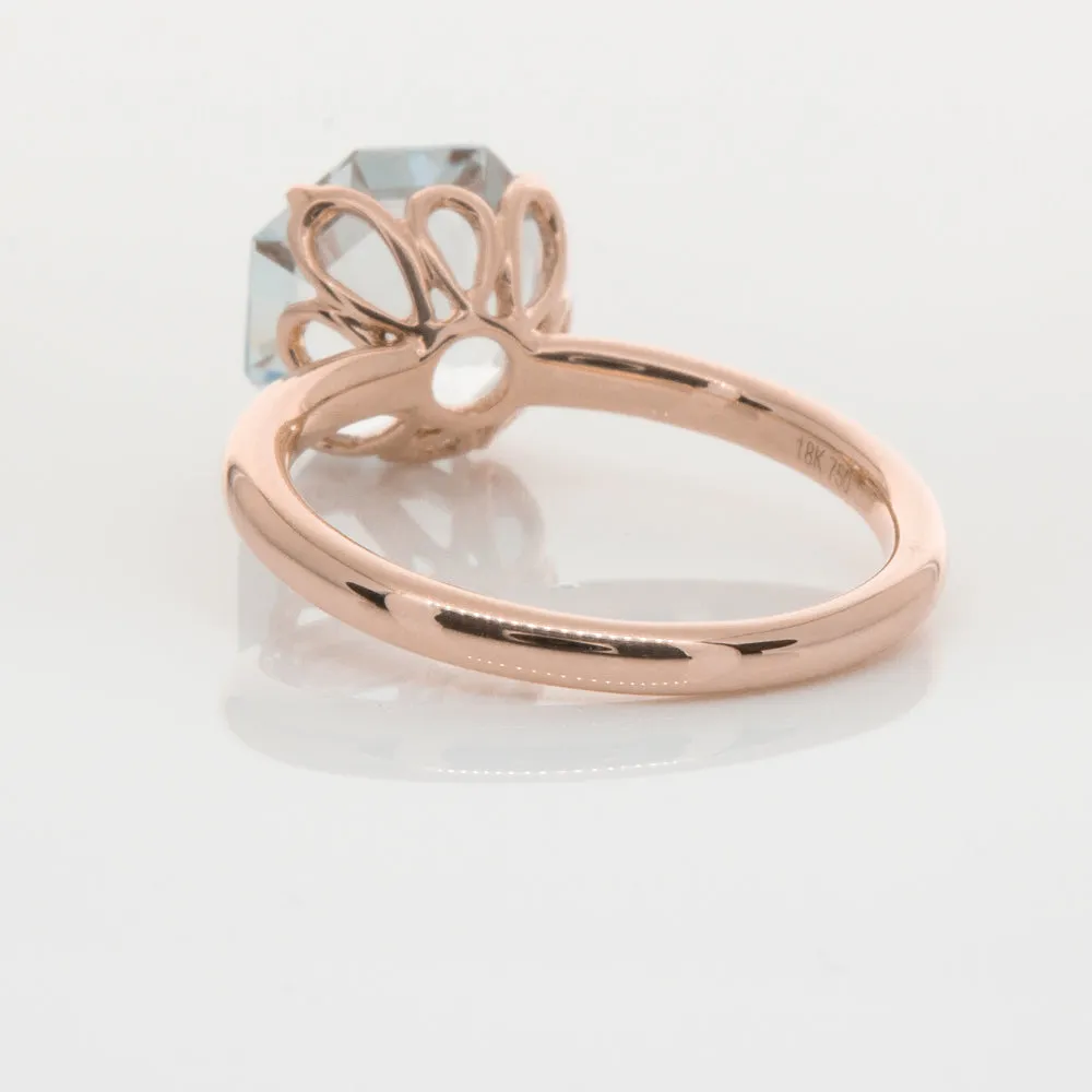 18ct Rose Gold Aquamarine Octavia Ring