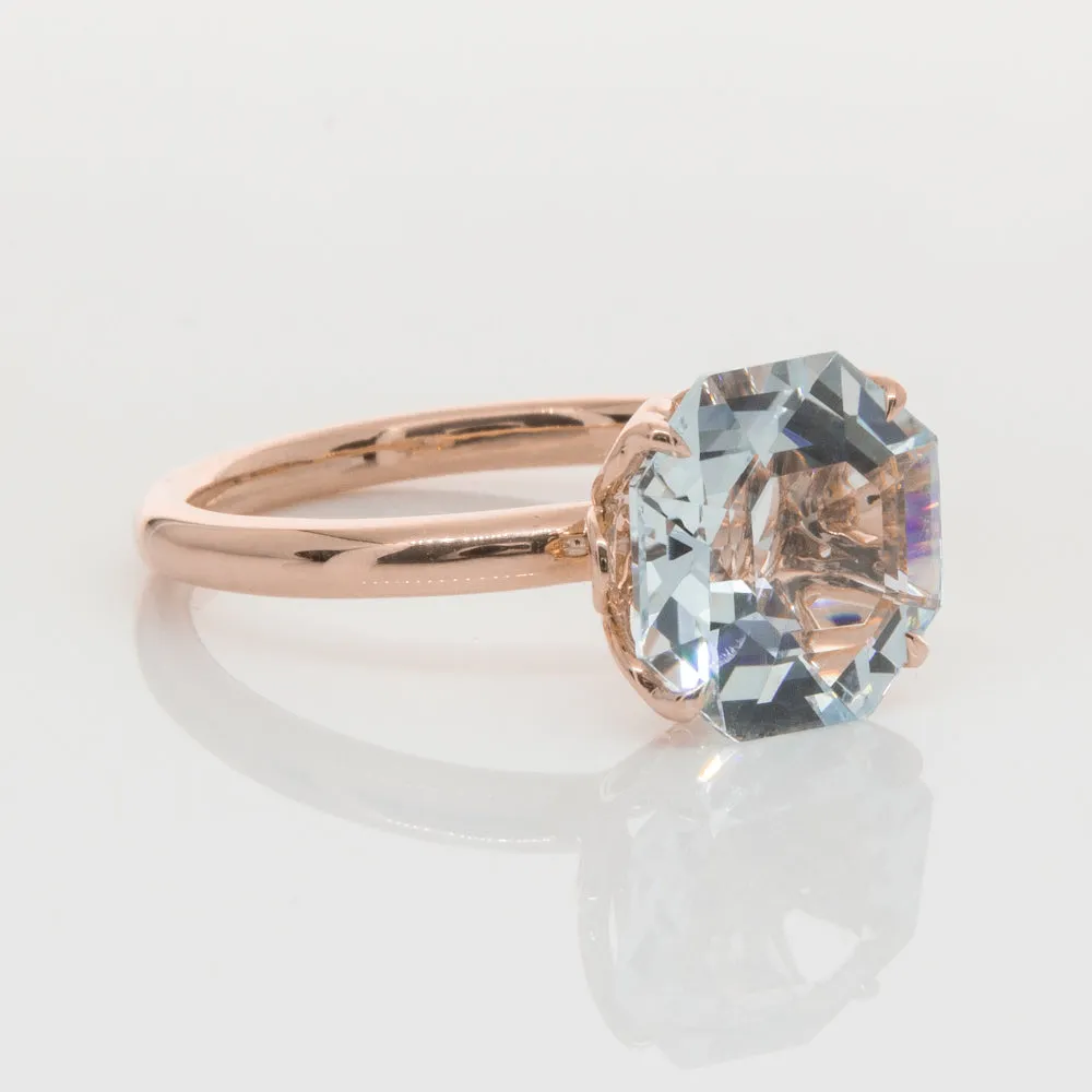 18ct Rose Gold Aquamarine Octavia Ring