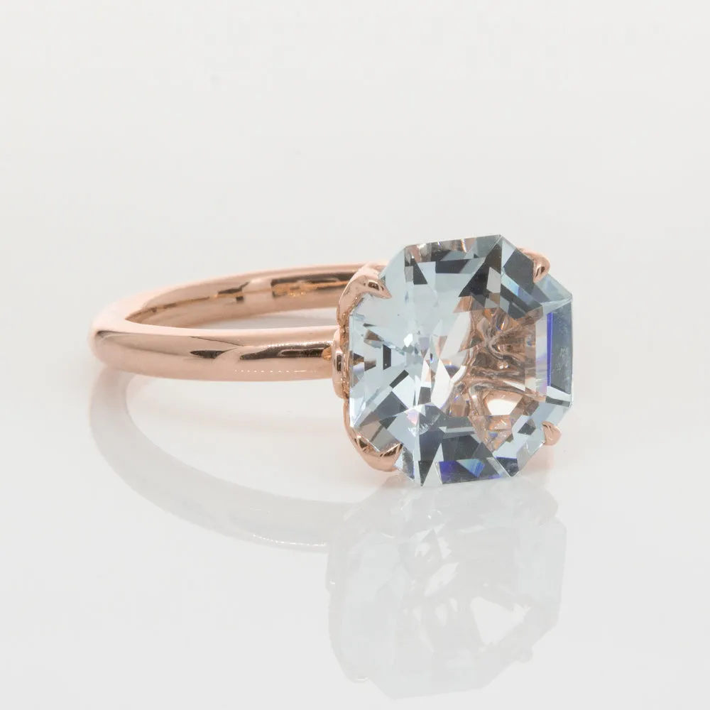 18ct Rose Gold Aquamarine Octavia Ring