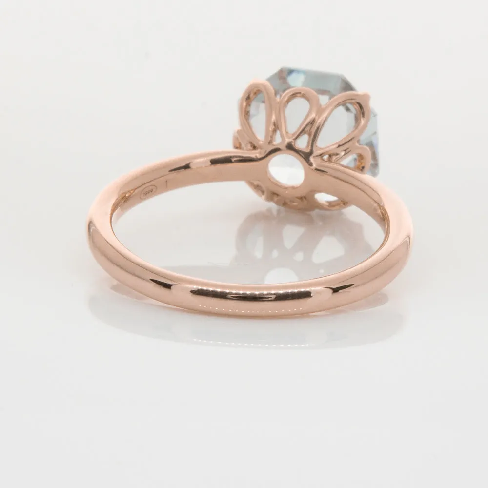 18ct Rose Gold Aquamarine Octavia Ring