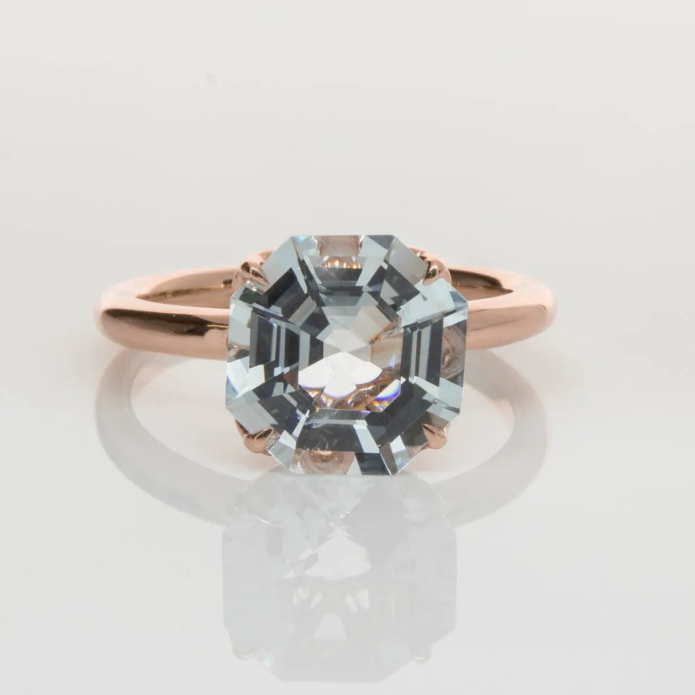 18ct Rose Gold Aquamarine Octavia Ring