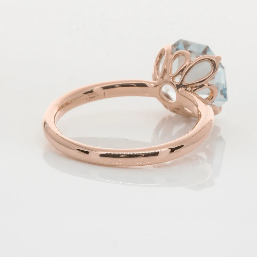 18ct Rose Gold Aquamarine Octavia Ring