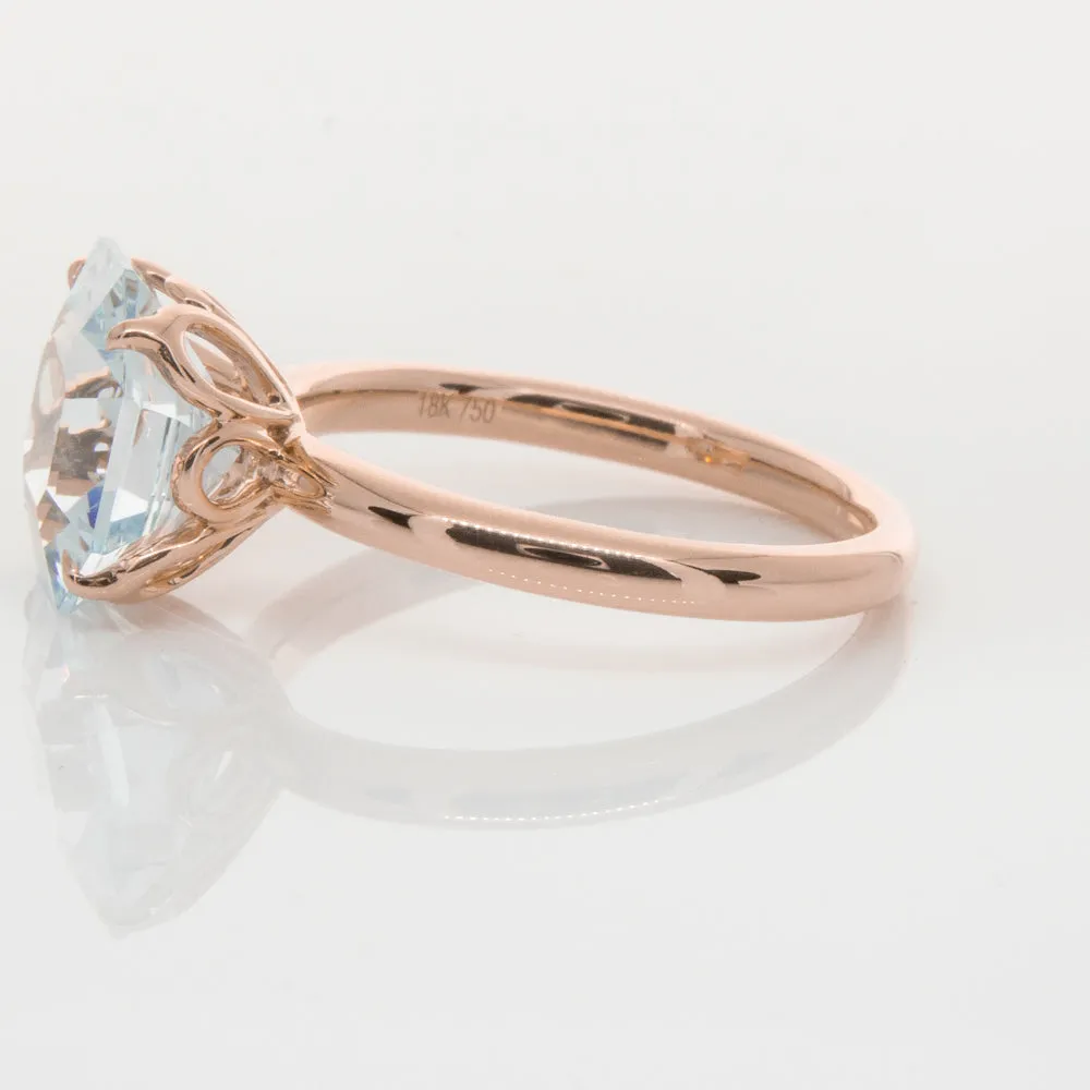 18ct Rose Gold Aquamarine Octavia Ring