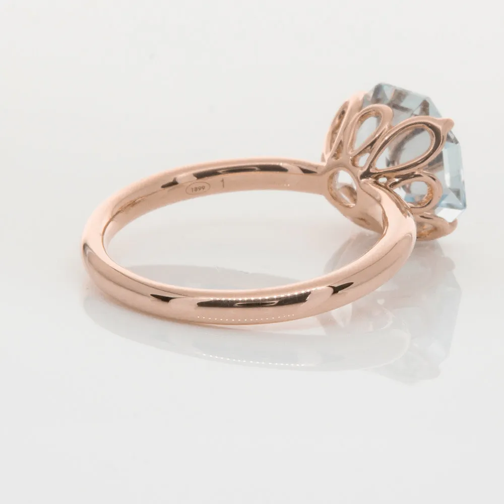 18ct Rose Gold Aquamarine Octavia Ring