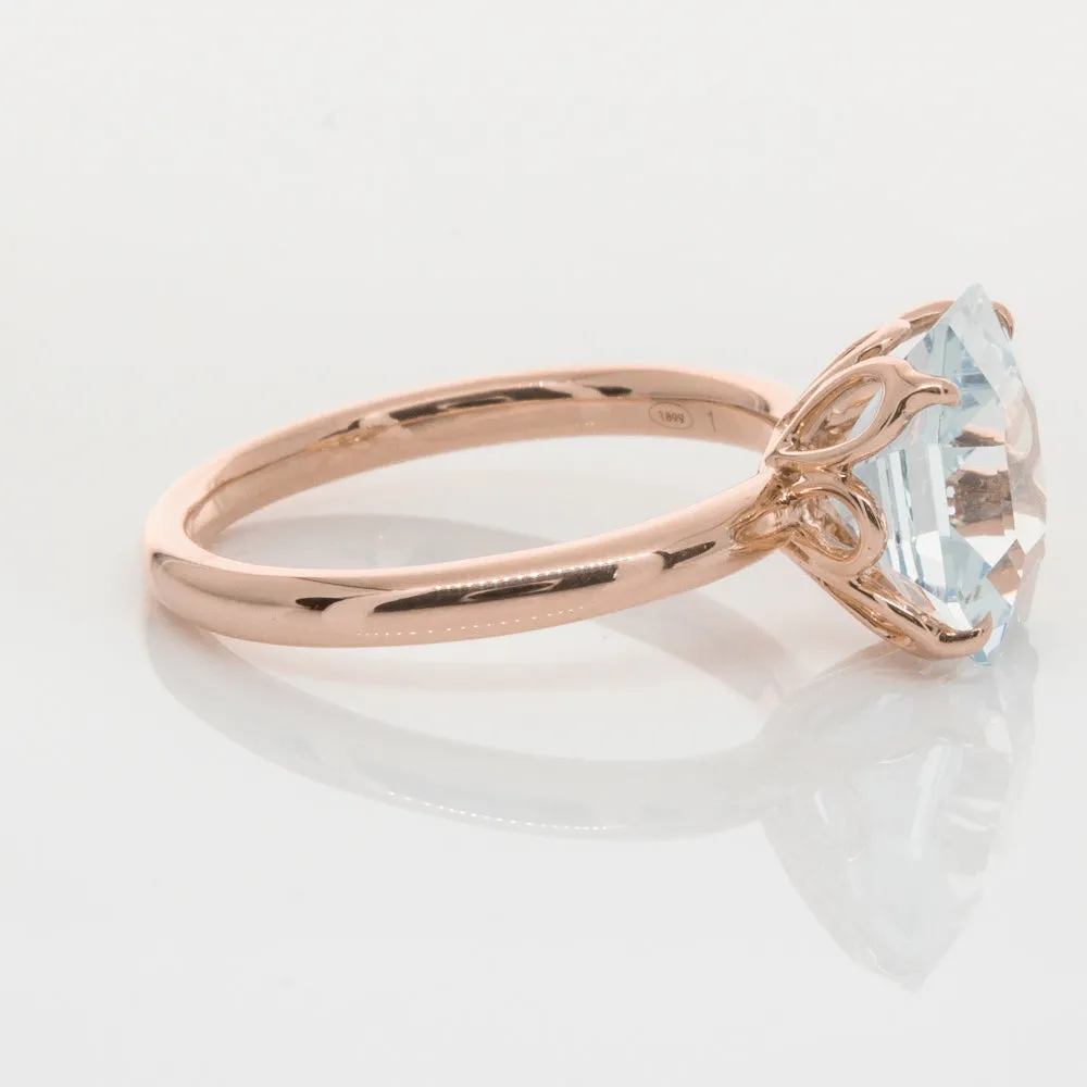 18ct Rose Gold Aquamarine Octavia Ring