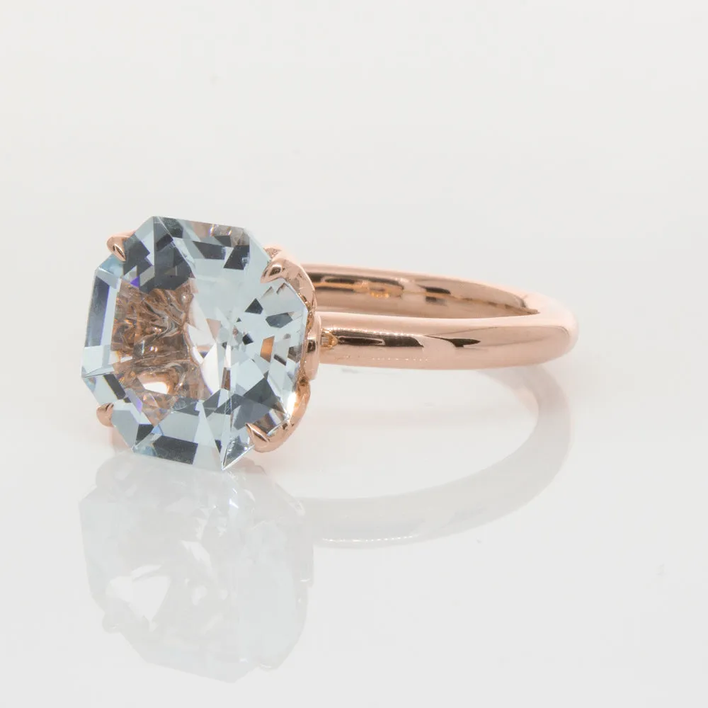 18ct Rose Gold Aquamarine Octavia Ring