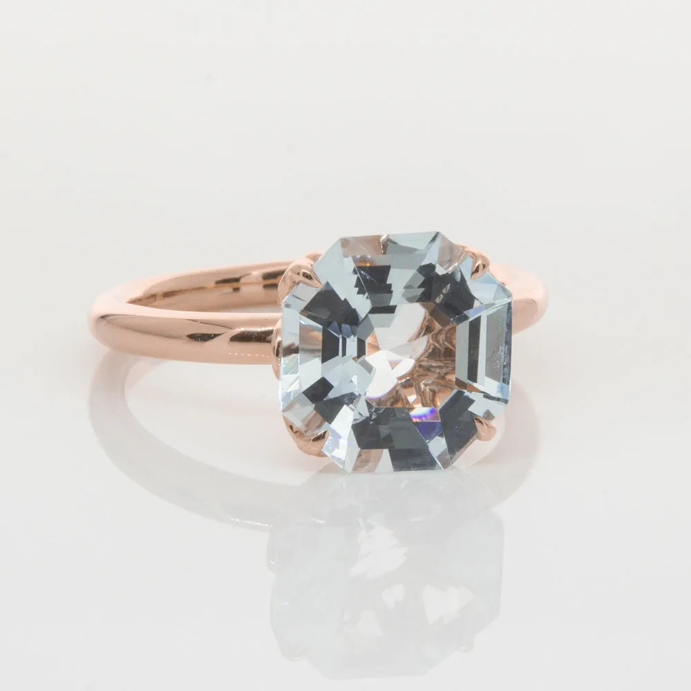 18ct Rose Gold Aquamarine Octavia Ring