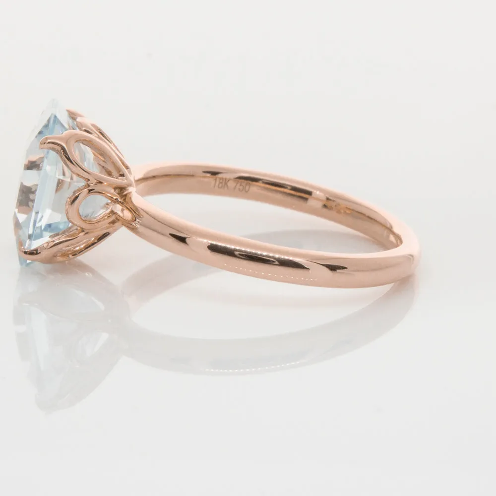 18ct Rose Gold Aquamarine Octavia Ring