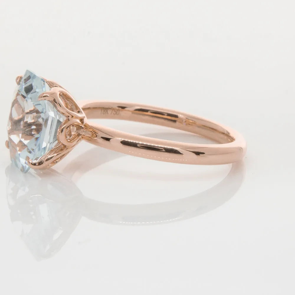 18ct Rose Gold Aquamarine Octavia Ring