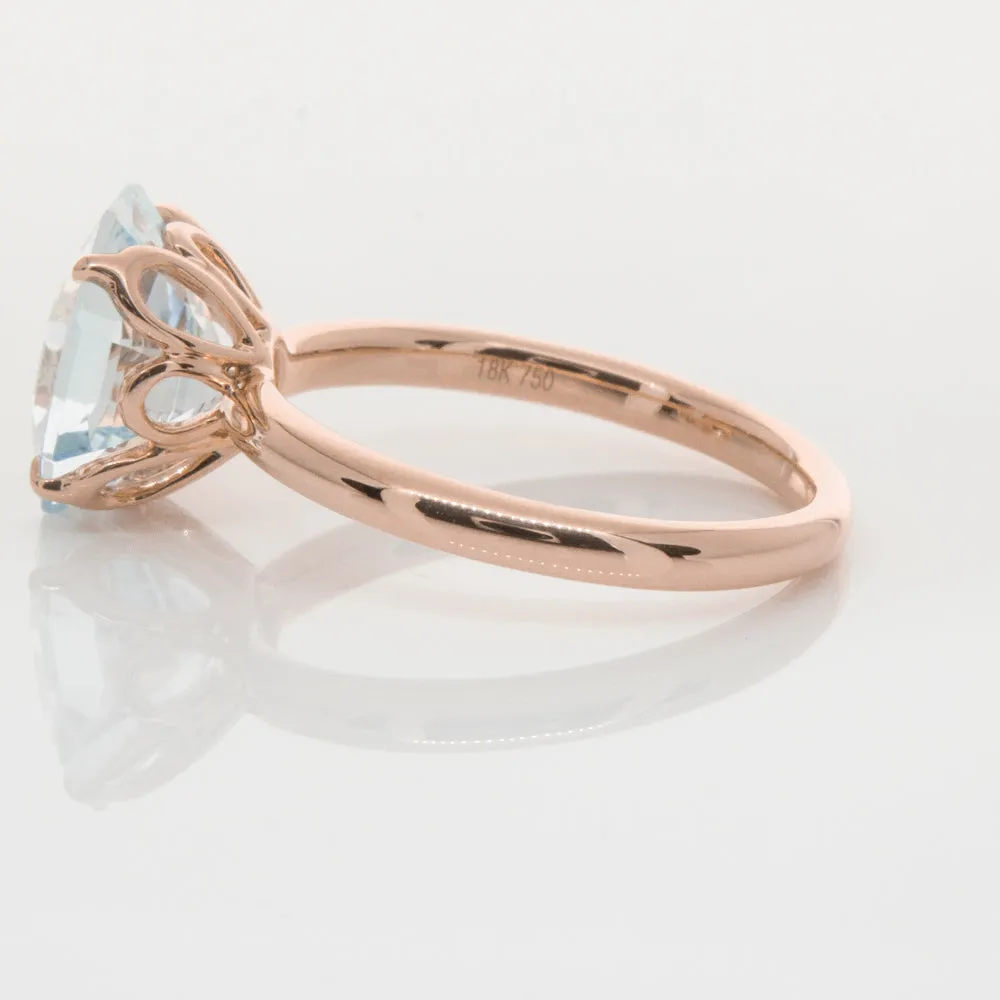 18ct Rose Gold Aquamarine Octavia Ring