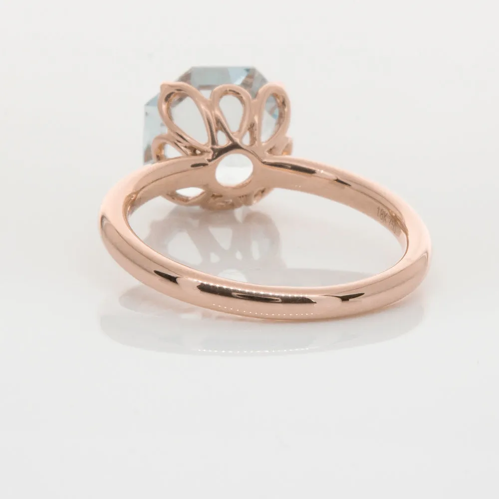 18ct Rose Gold Aquamarine Octavia Ring