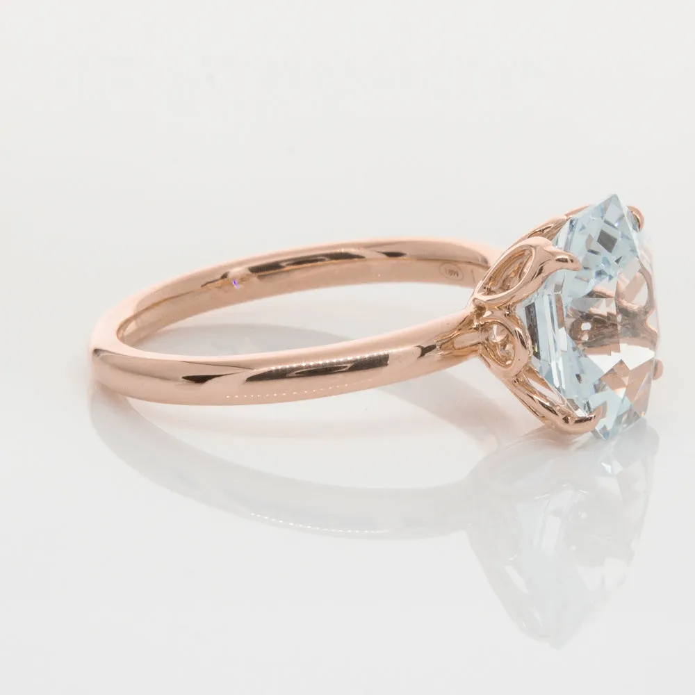 18ct Rose Gold Aquamarine Octavia Ring