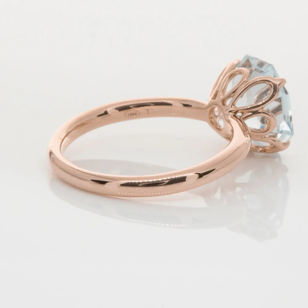 18ct Rose Gold Aquamarine Octavia Ring