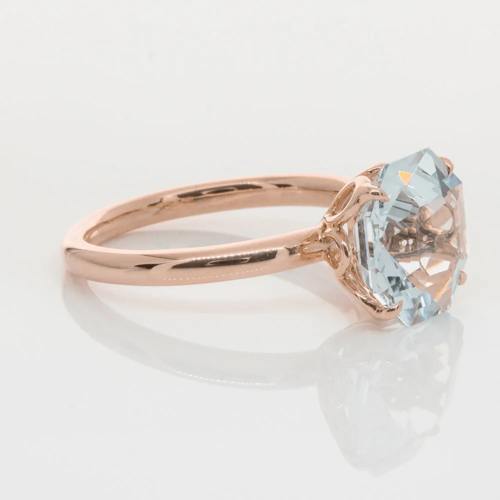 18ct Rose Gold Aquamarine Octavia Ring