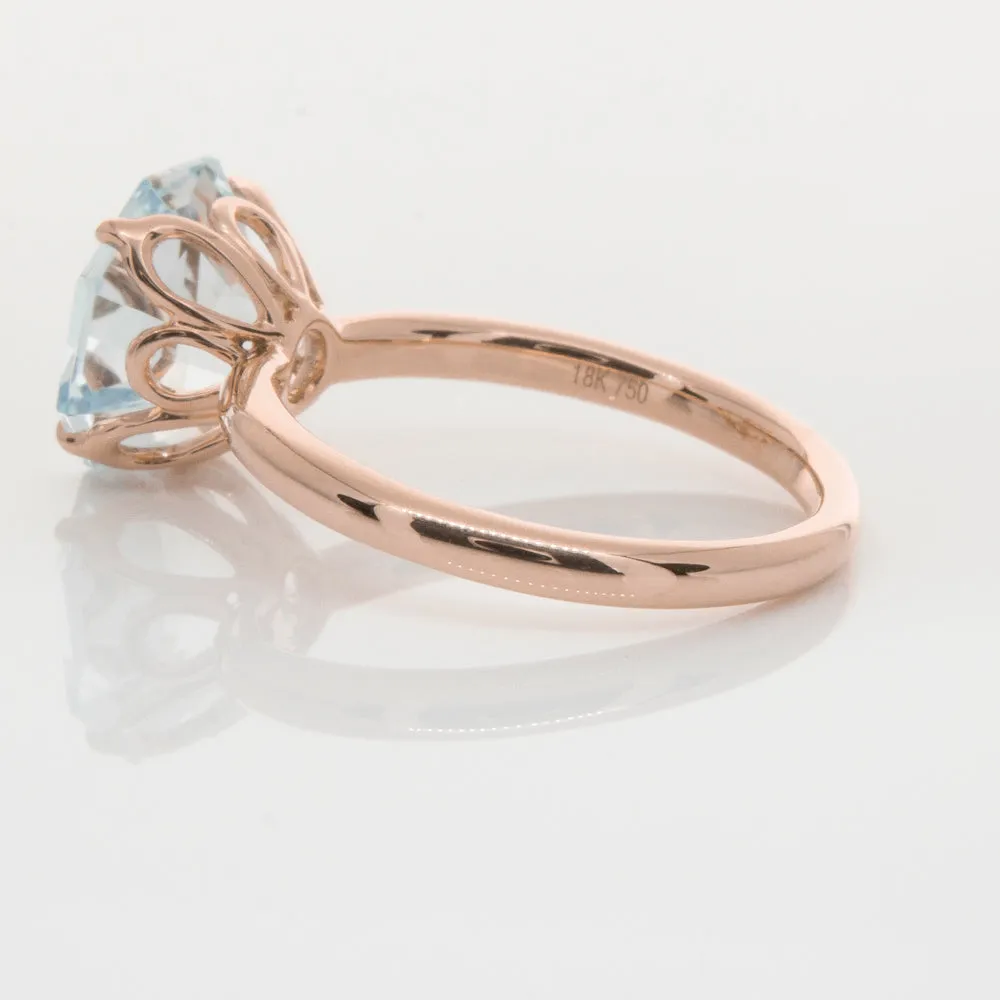 18ct Rose Gold Aquamarine Octavia Ring