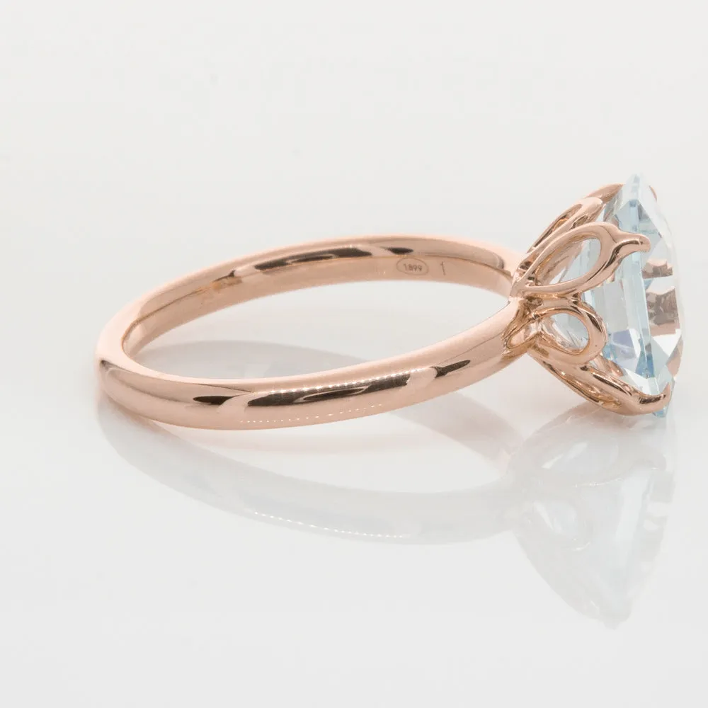 18ct Rose Gold Aquamarine Octavia Ring