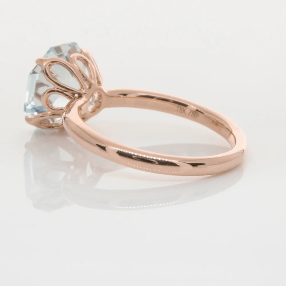 18ct Rose Gold Aquamarine Octavia Ring