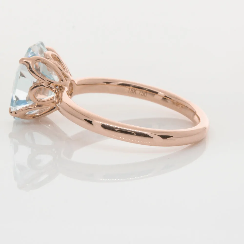 18ct Rose Gold Aquamarine Octavia Ring