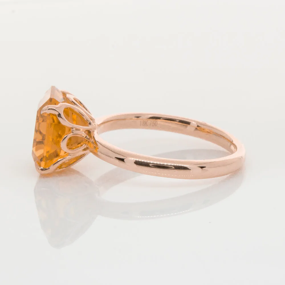 18ct Rose Gold Citrine Octavia Ring