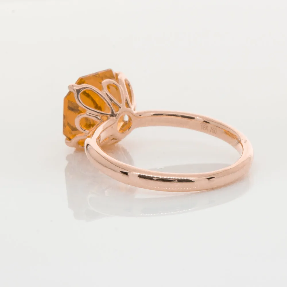 18ct Rose Gold Citrine Octavia Ring