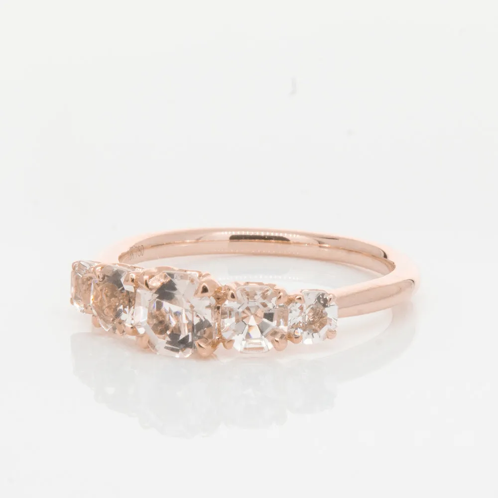 18ct Rose Gold Five Stone Morganite Octavia Ring