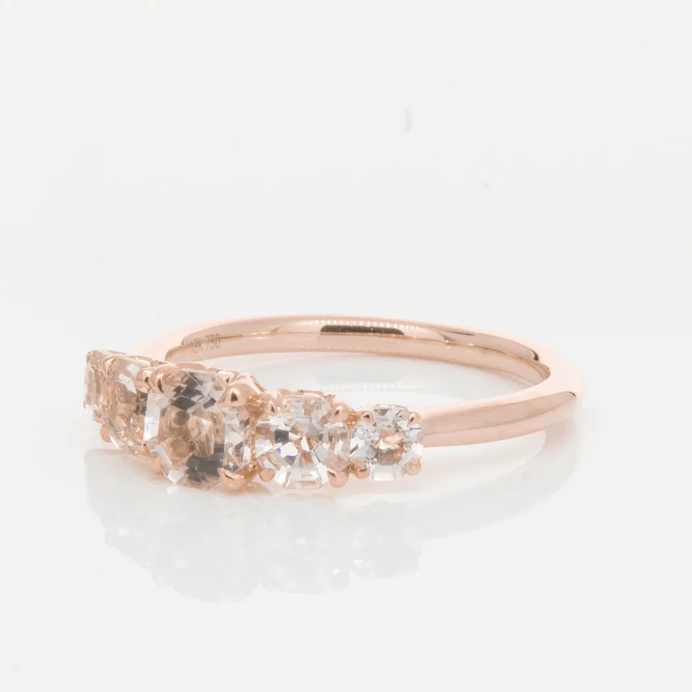 18ct Rose Gold Five Stone Morganite Octavia Ring