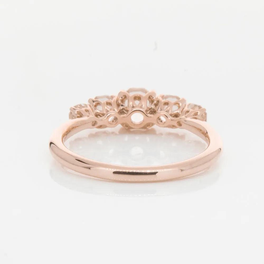 18ct Rose Gold Five Stone Morganite Octavia Ring