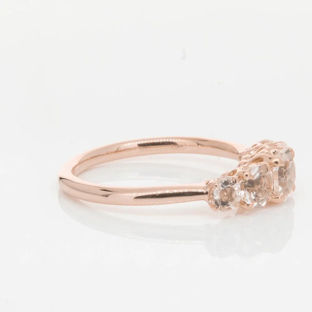 18ct Rose Gold Five Stone Morganite Octavia Ring