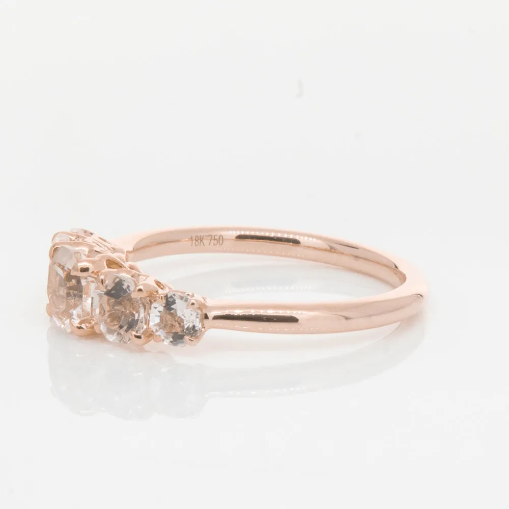 18ct Rose Gold Five Stone Morganite Octavia Ring