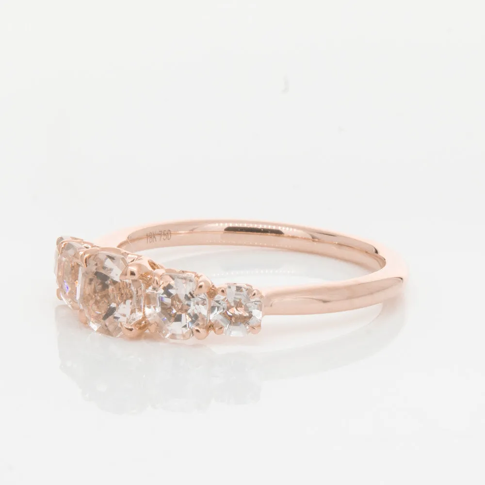 18ct Rose Gold Five Stone Morganite Octavia Ring