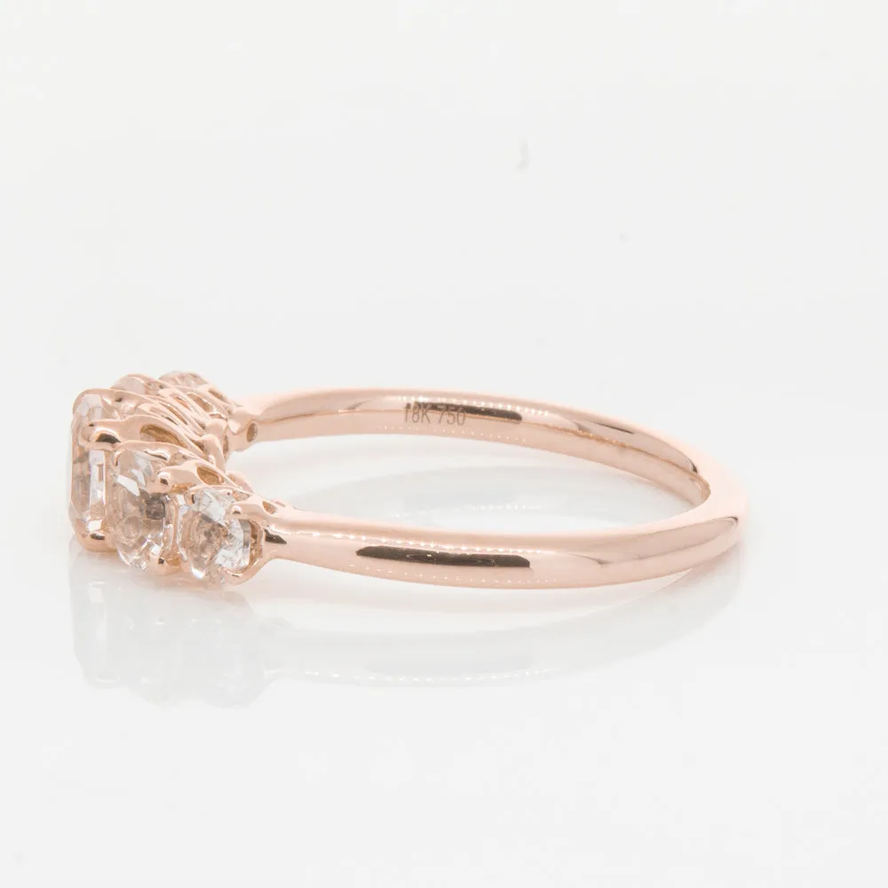 18ct Rose Gold Five Stone Morganite Octavia Ring