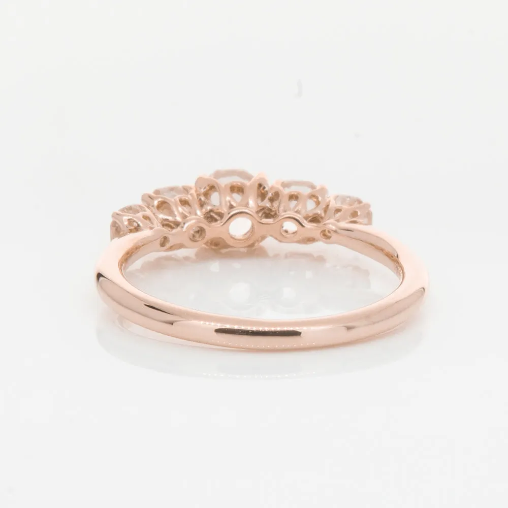 18ct Rose Gold Five Stone Morganite Octavia Ring