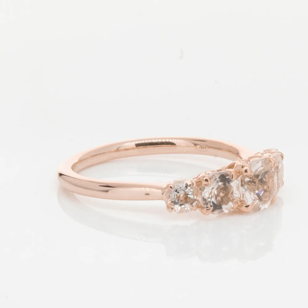 18ct Rose Gold Five Stone Morganite Octavia Ring