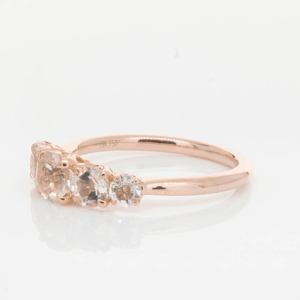 18ct Rose Gold Five Stone Morganite Octavia Ring