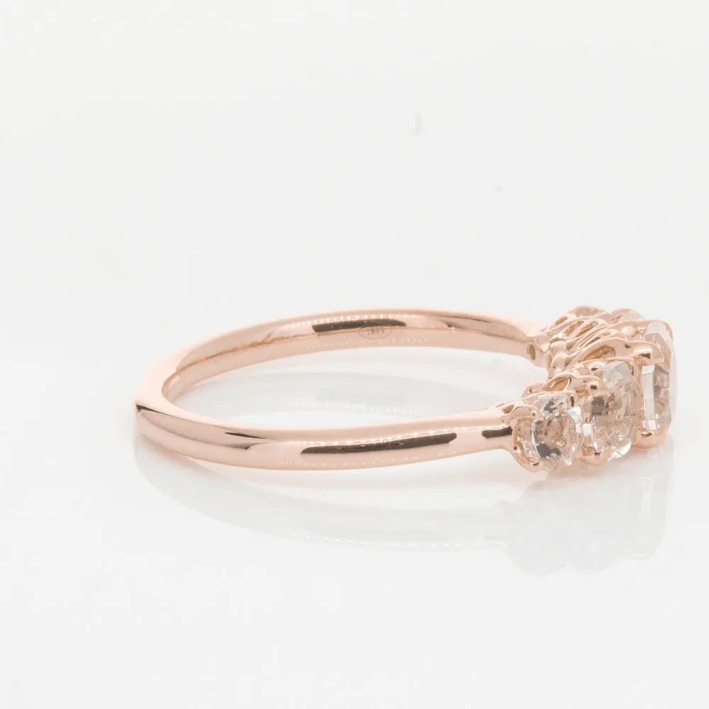 18ct Rose Gold Five Stone Morganite Octavia Ring