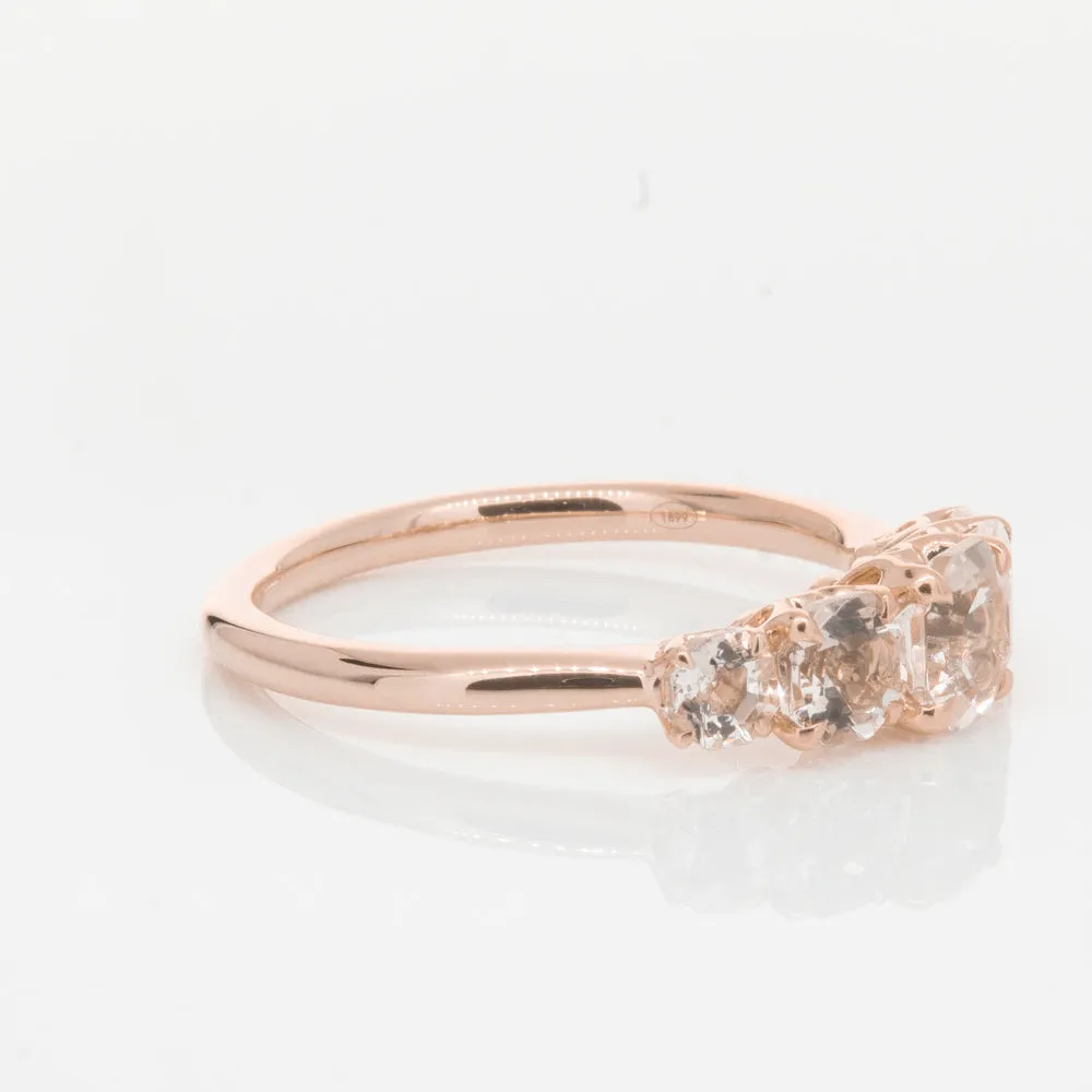 18ct Rose Gold Five Stone Morganite Octavia Ring