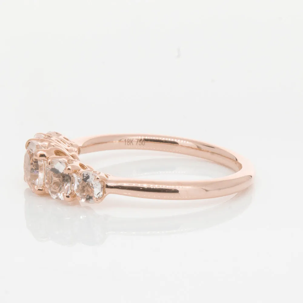 18ct Rose Gold Five Stone Morganite Octavia Ring