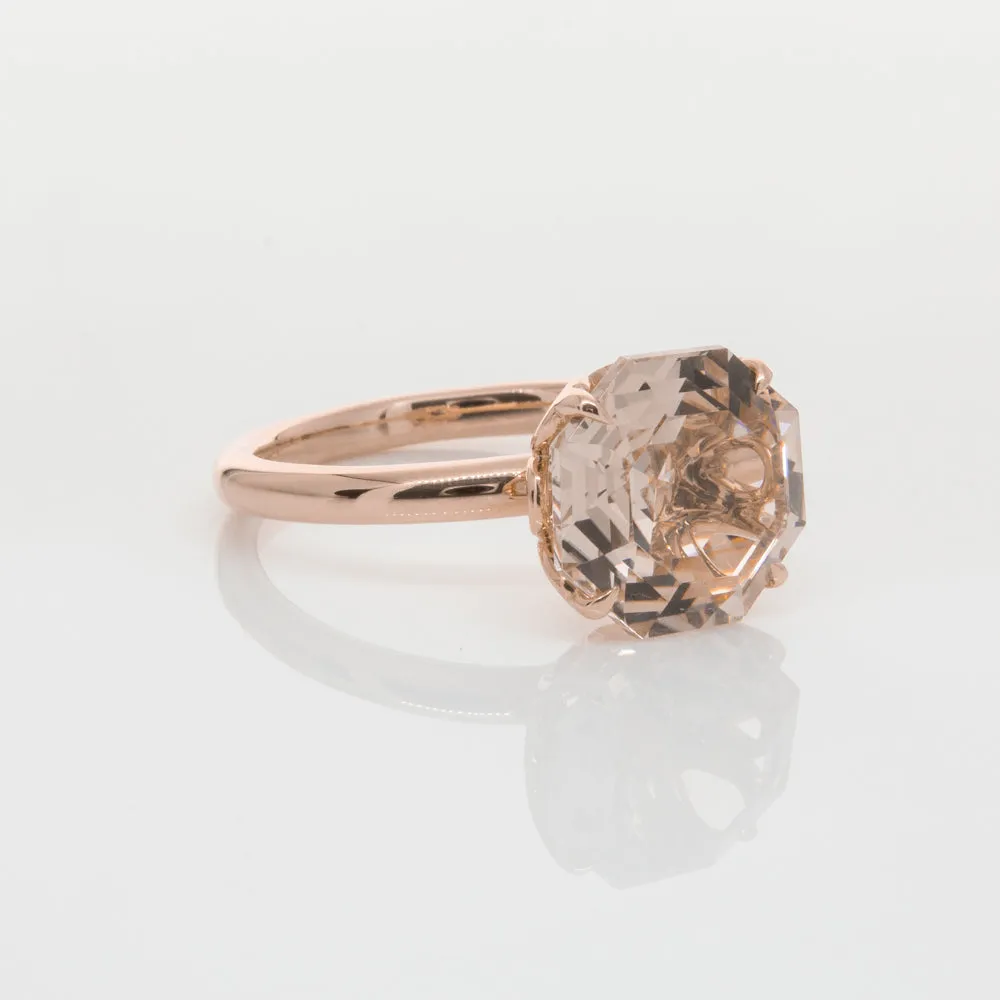 18ct Rose Gold Morganite Octavia Ring