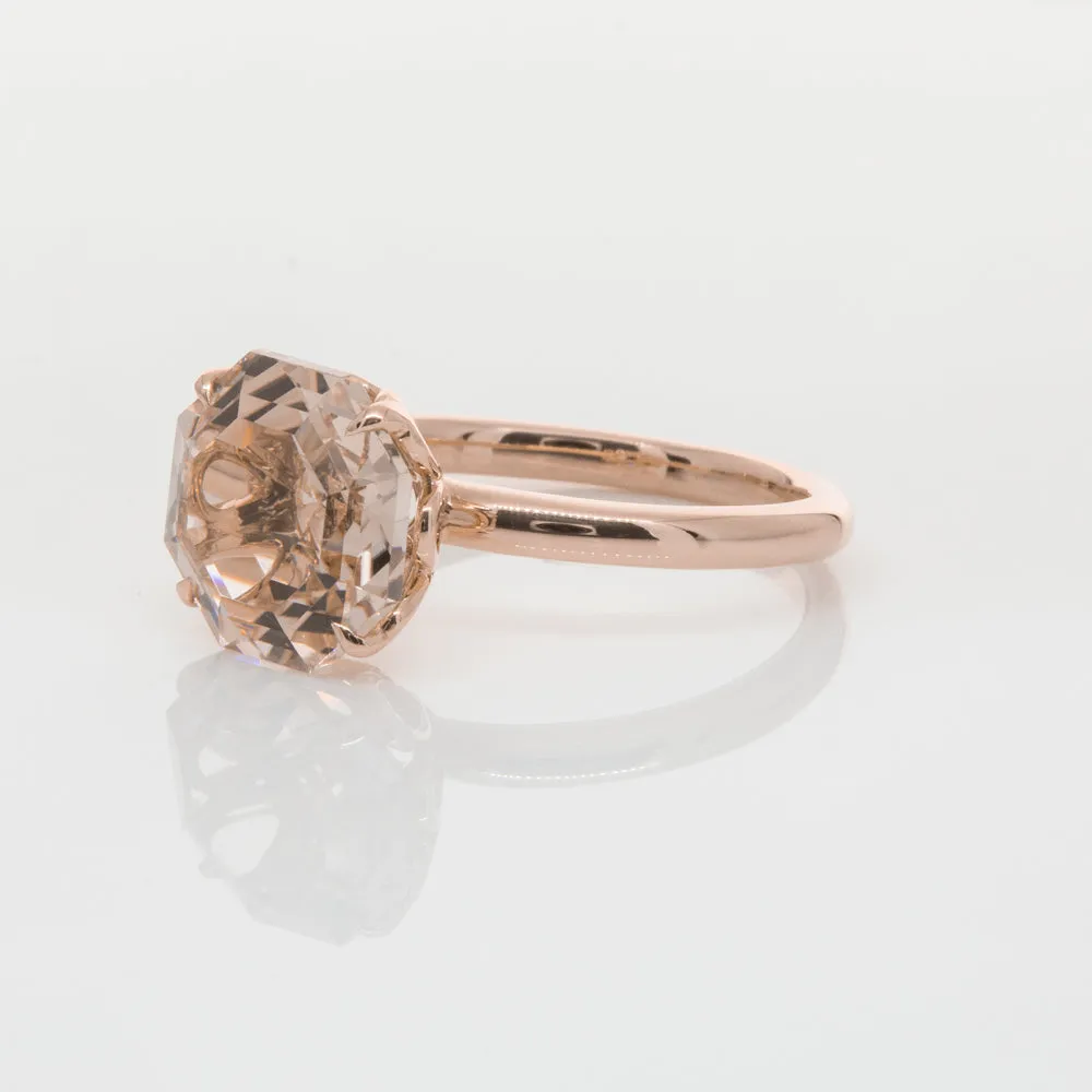 18ct Rose Gold Morganite Octavia Ring