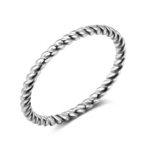 925 Sterling Silver Rope Shape Rings for Women