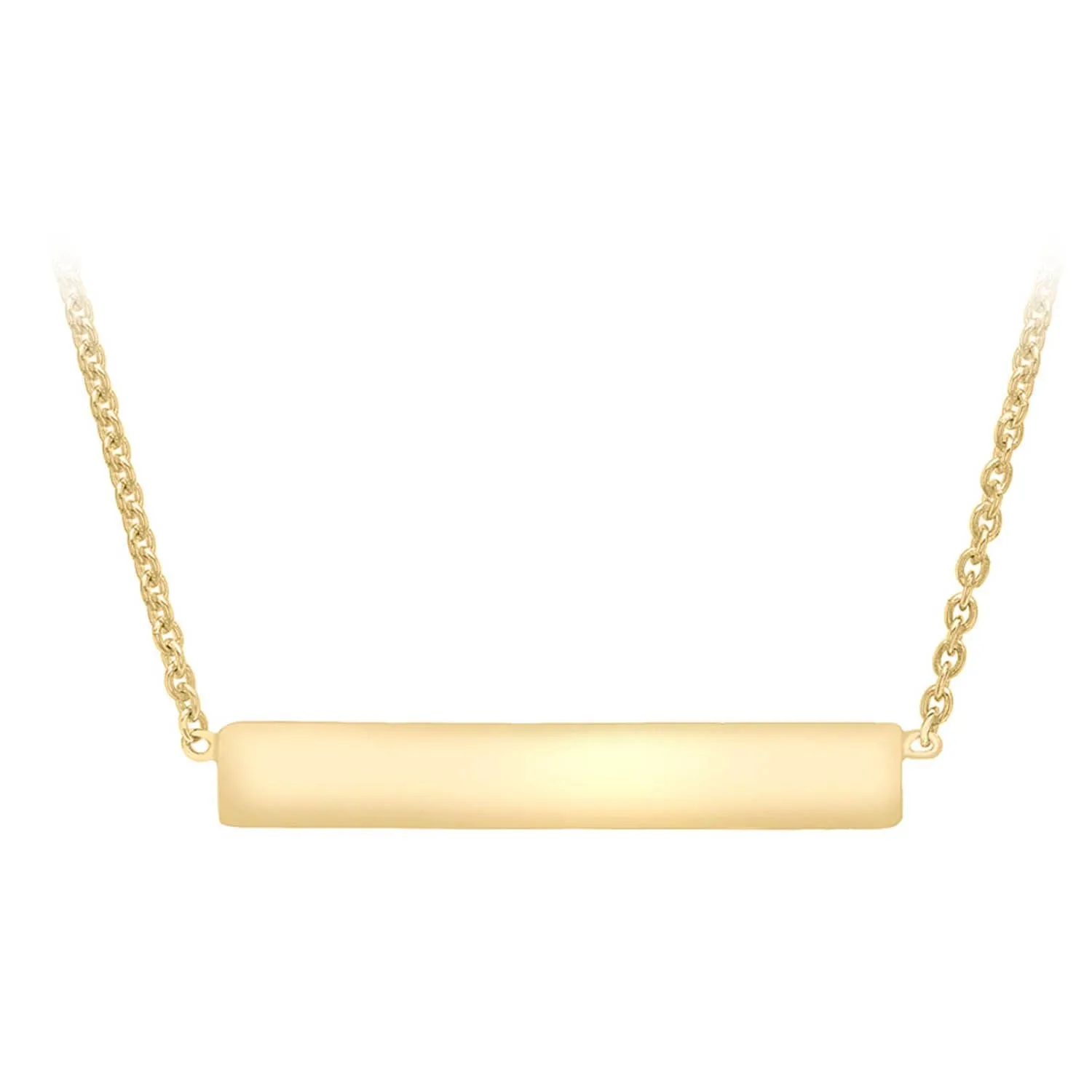 9K Yellow Gold Solid Horizontal Bar Necklace 41 2cm