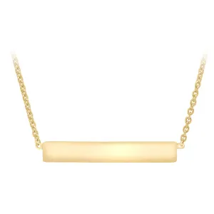 9K Yellow Gold Solid Horizontal Bar Necklace 41 2cm