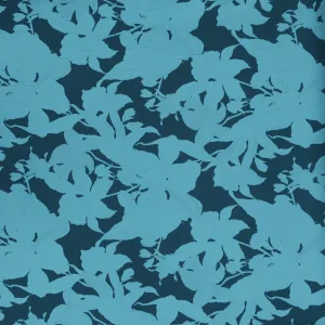 Aqua and Teal Floral Double Faced Textured Brocade Fabric