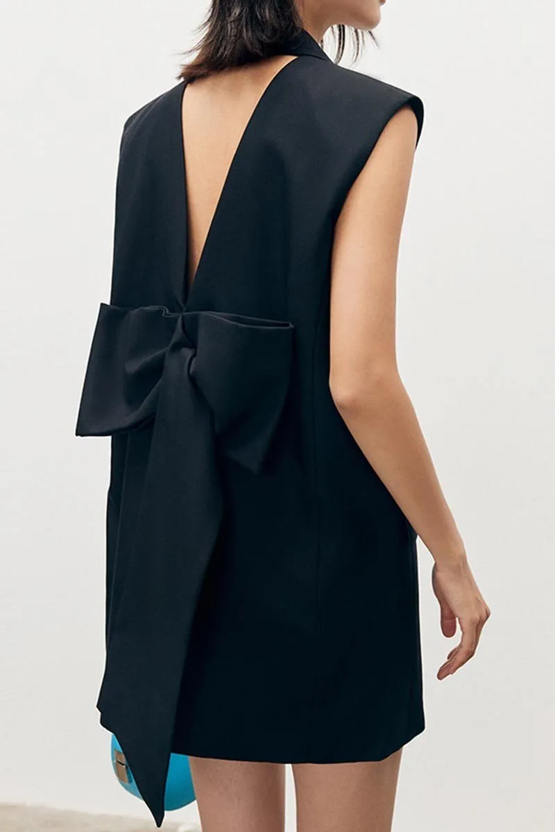 Betsy Open-Back Bow Mini Dress